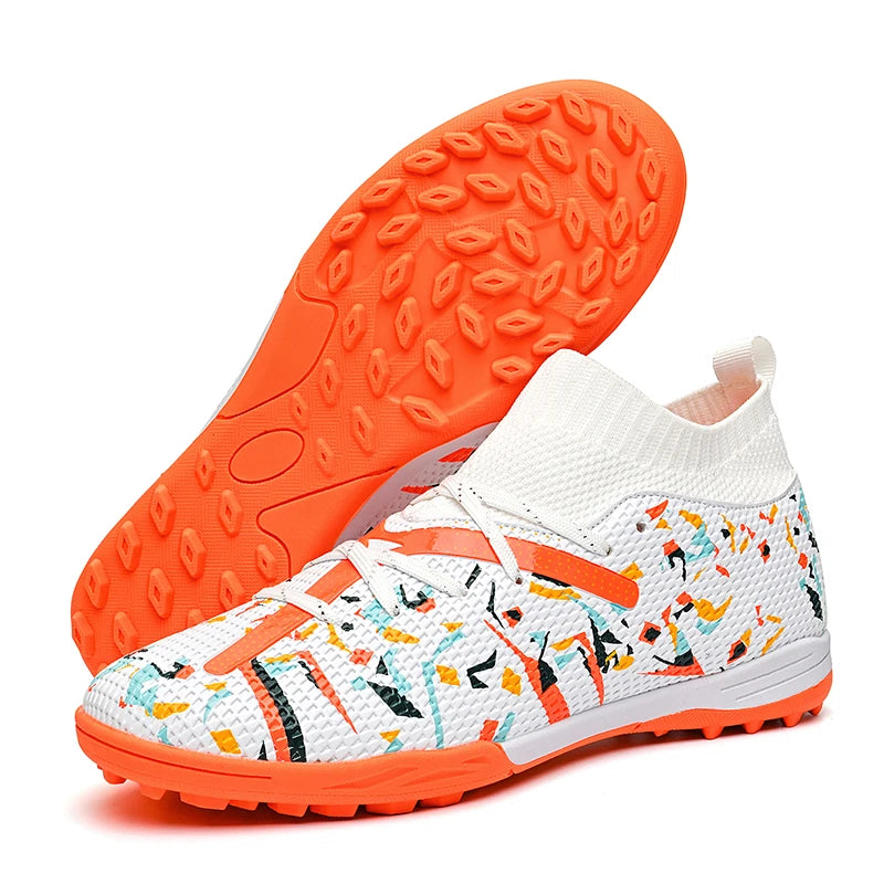 LiXingMing Football Boots Men White Professional High-Tops Soccer Society Cleats Football Shoes Non-Slip Match Training Sneakers