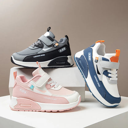 PU Leather Sport Shoes For Children 2025 Trend Fashion Kid's Sneakers Soft-Soled Outdoor Boy's Girl's Running Shoes