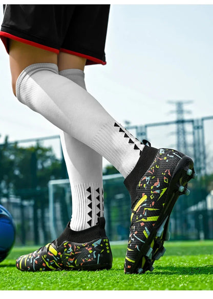 Chaussures de football pour hommes, chaussures de football professionnelles pour l'extérieur, chaussures de match de football, futsal, unisexe, respirantes, crampons d'entraînement, antidérapantes pour gazon