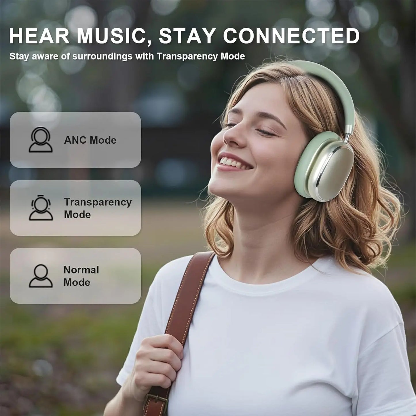 NC95 Hybrid Active Noise Cancelling Headphones Wireless Bluetooth 6.0 Over Ear Headphones with 65H Playtime, Hi-Res Audio, Knob Control