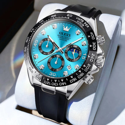 Montre pour homme OLEVS – Montre à quartz de luxe, étanche et luminescente, dotée d'un chronographe et d'un affichage de la date – Montre de sport pour homme d'une grande marque