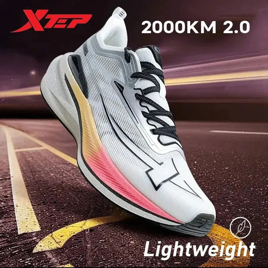 Xtep 2000KM 2.0 Running Shoes for Men, Summer Professional TPU Shock Absorption Sneakers (Suggest Half Size Down) 876219110043