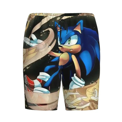 Pantalones cortos de pijama personalizados de Sonic the Hedgehog para hombre, para dormir y estar por casa