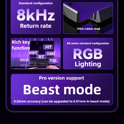 AULA WIN60HE Magnetic Switch Mechanical Keyboard, 60% Wired Gaming Keyboard with Hall Effect Magnetic Switches, Rapid Trigger Esports Keyboard