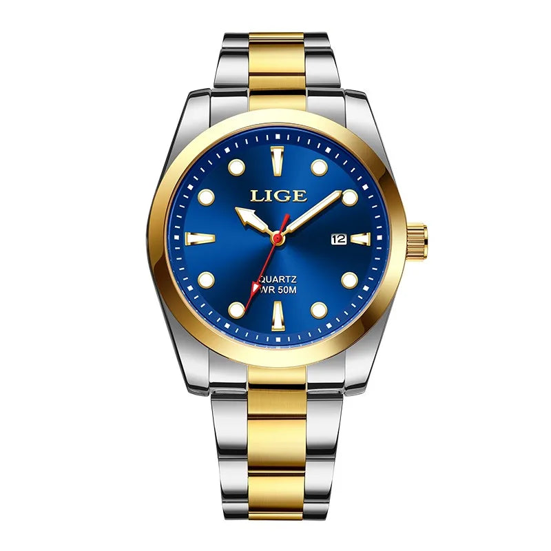 LIGE Luxe herenhorloges Casual zakelijk horloge Herenmode Waterdicht Militair herenhorloge met kwarts Montre Homme
