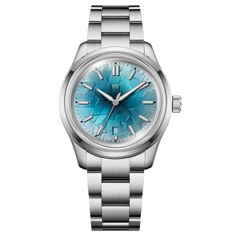 WM Watch Automatic Mechanical Watch NH35 Glacier Series 100M Waterproof AR Coated Sapphire Welly Merck Watch for Men WM226