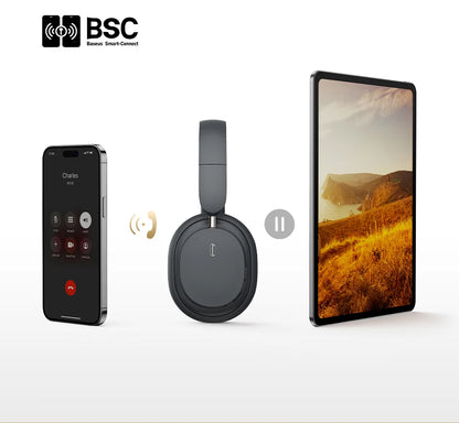 Baseus Bowie D05 Bluetooth 5.3 Wireless Headphones with 40mm HiFi Driver, 70H Battery Life, Spatial Audio, Foldable Over-Ear Headset