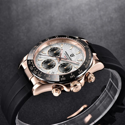 PAGANI DESIGN V2 40MM Meteorite Dial Men Quartz Watches Sapphire Retro Chronograph Waterproof Watch For Men