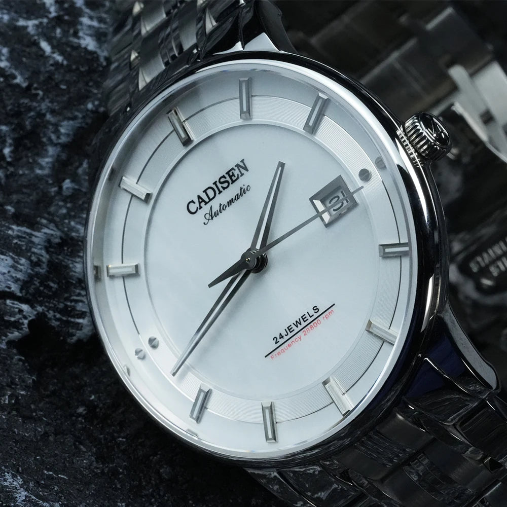 CADISEN Mechanical Wristwatches MIYOTA 9015 Movement Automatic Ultra-thin Watch Sapphire Waterproof Rose gold Business Watches