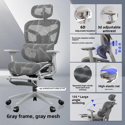 UVR Gaming Computer Chair Sedentary Comfort Breathable Mesh Staff Chair Ergonomic Design Armrests Backrest Stool Office Chair