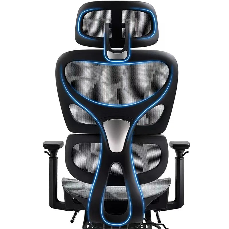 E07 Pro Ergonomic Office Chair Gaming Chair with Footrest, Adjustable Lumbar Support, Reclining Backrest, Comfortable Executive Desk Chair