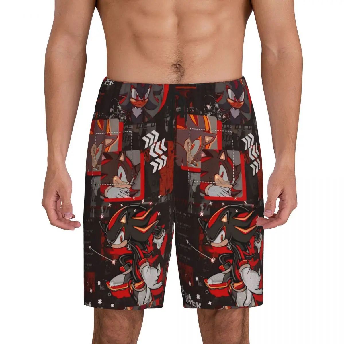 Pantalones cortos de pijama personalizados de Sonic the Hedgehog para hombre, para dormir y estar por casa