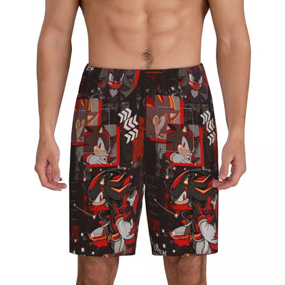 Pantalones cortos de pijama personalizados de Sonic the Hedgehog para hombre, para dormir y estar por casa