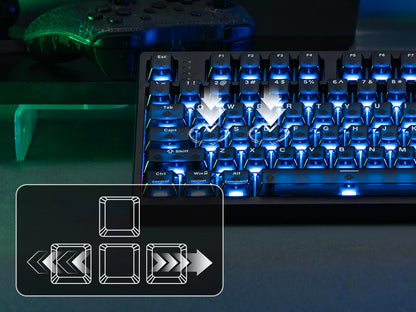 EPOMAKER HE108 100 % ANSI US QWERTY -asettelulla varustettu langallinen/BT/2,4 GHz langaton Hall-efektipohjainen mekaaninen näppäimistö, jossa on SOCD/DKS- ja Rapid Trigger -ominaisuudet