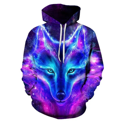 Sudadera de anime con cabeza de lobo feroz. Sudaderas con capucha impresas en 3D. Ropa de moda para hombre y mujer. Ropa infantil de Harajuku. Abrigo de hombre.