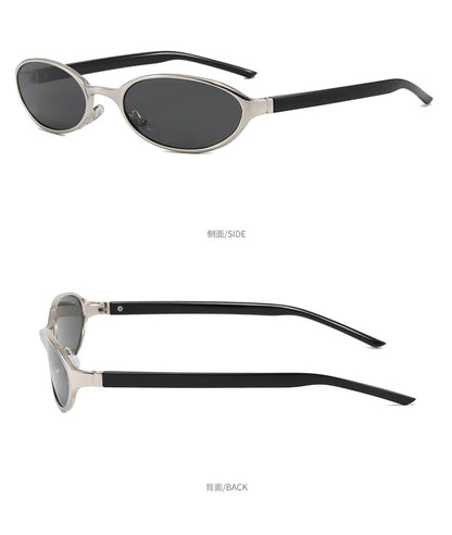 Retro Oval Design Sunglasses Women 2026 New Y2K Small Metal Frame UV400 Protection Vintage Punk Sun Glasses Fashion Eyewear