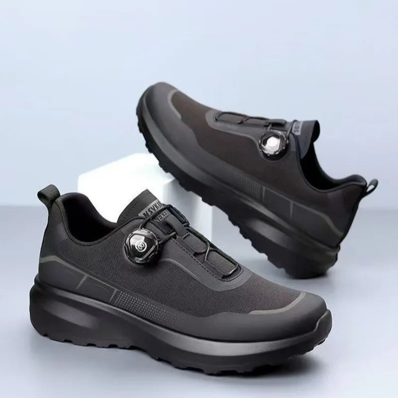 Originální nové pánské tenisky s otočným knoflíkem, platformové ležérní boty na chůzi, outdoorové odolné běžecké sportovní boty Plus