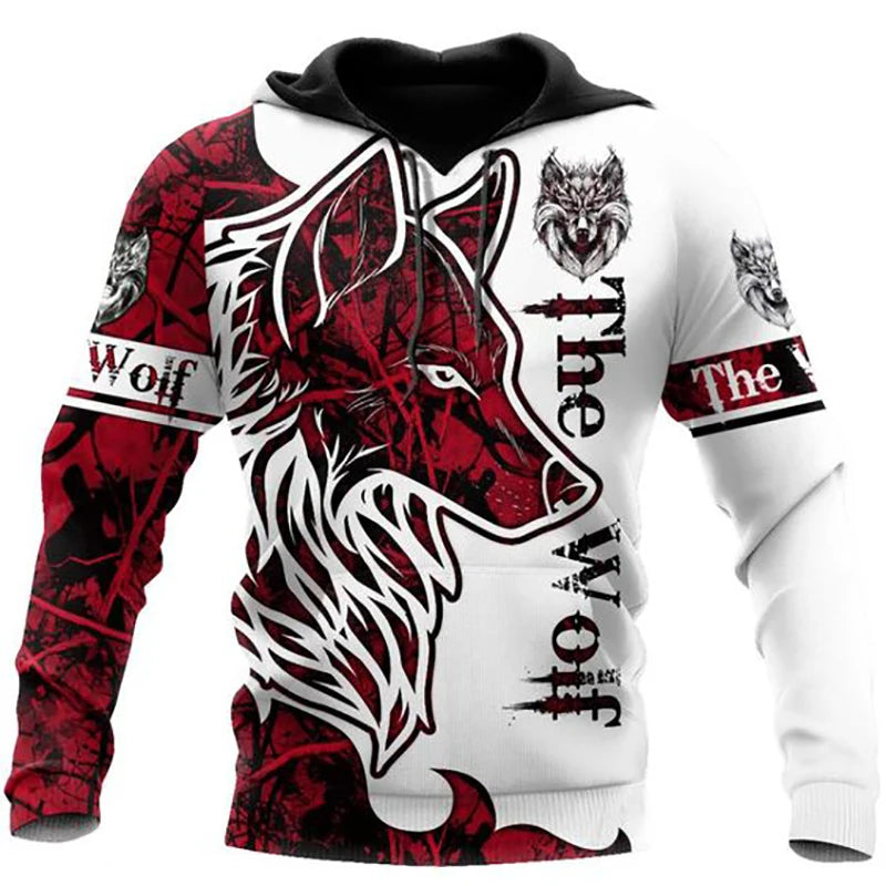 Moda primavera-otoño: sudaderas con capucha para hombre con estampado 3D de lobos por toda la prenda, sudaderas unisex, jerséis, chaquetas informales y abrigos de estilo urbano, talla 4XL