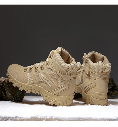 Upgraded Tactical Combat Training Boots Male Outdoors Camping Anti-wear Rapid Response Hiking Shoes Fishing Hunting Sneakers Men
