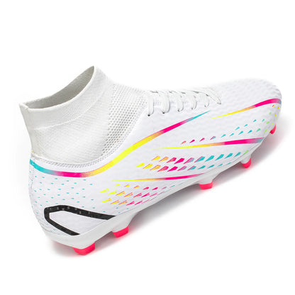 Chaussures de football AG FG pour adultes, dédiées aux compétitions, tissu PU haute densité, crampons longs en TPU antidérapants, robustes, pour entraînement sur gazon naturel