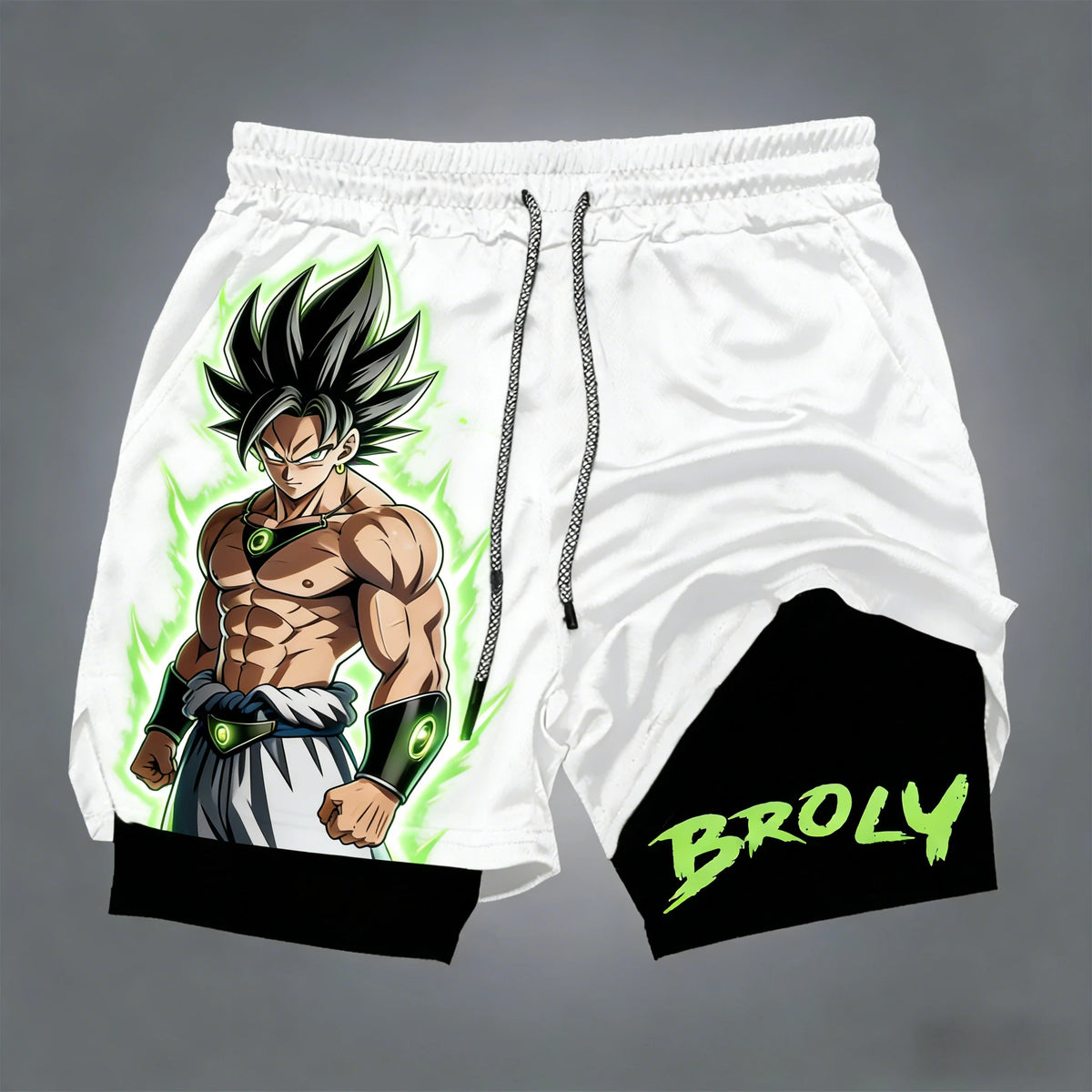 Pantalones cortos de doble capa para hombre de Dragon Ball, Son Goku, verano, anime japonés, imitación, dos piezas, deportivos, fitness, de secado rápido