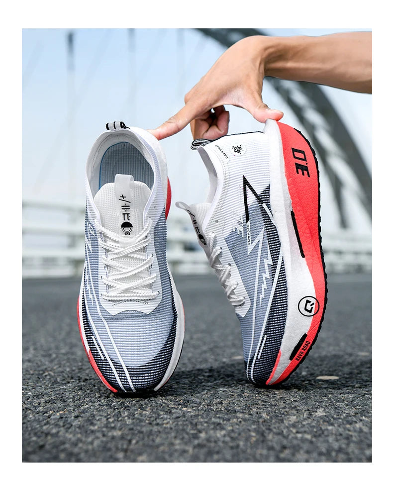 Running Shoes with Specialty Carbon Plate, Marathon Men’s Sports, Breathable, Lightweight, Comfortable Women’s Athletic Non-Slip Sneakers