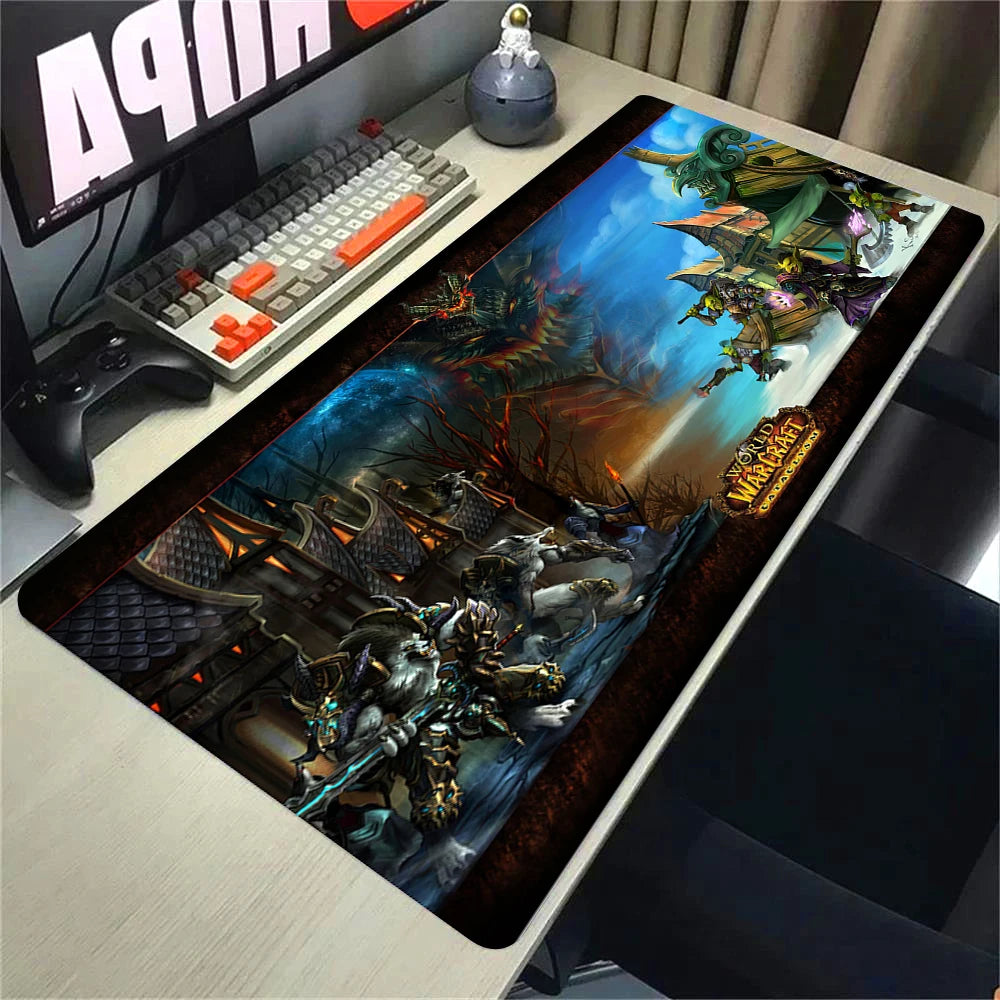 Velká gumová podložka pod myš a klávesnici Natural Horde Alliance HD World Of Warcraft Gaming, s rychlým povrchem a obšitými okraji