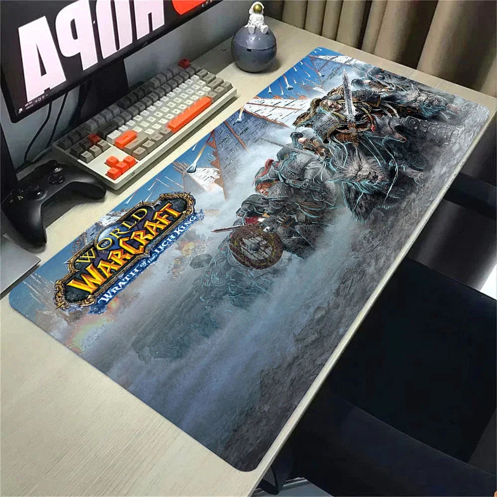 Velká gumová podložka pod myš a klávesnici Natural Horde Alliance HD World Of Warcraft Gaming, s rychlým povrchem a obšitými okraji