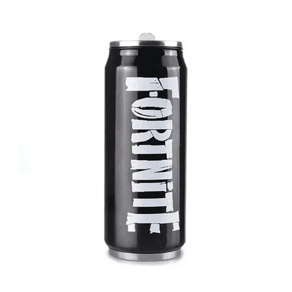 Fortnite Water Cup Straw Cups Outdoor Sports Mugs Stainless Steel Mug Student Portable Drinking Coffee Cup 450ML Birthday Gift