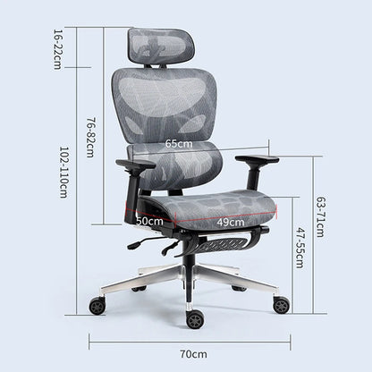 E07 Pro Ergonomic Office Chair Gaming Chair with Footrest, Adjustable Lumbar Support, Reclining Backrest, Comfortable Executive Desk Chair