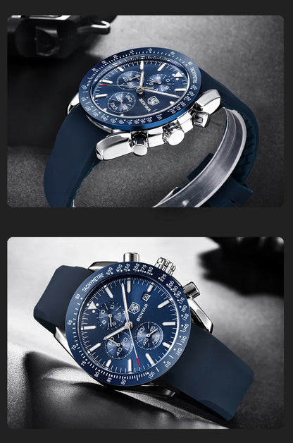 Orologio da uomo BENYAR 5140, orologio sportivo casual, orologio al quarzo di lusso impermeabile, cronografo militare di marca di alta gamma.