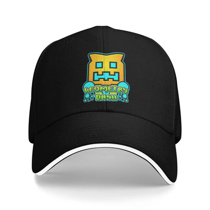 Geometry Game Dash Baseball Cap Casual Unblocked Level Sandwich Hat za moške in ženske, dihalna pokrivala za različne aktivnosti