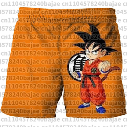Pantalones cortos infantiles con estampado de Dragon Ball. Pantalones cortos para niños de 3 a 14 años. Pantalones cortos de playa para niños. Bañadores de verano de secado rápido con motivos de dibujos animados.