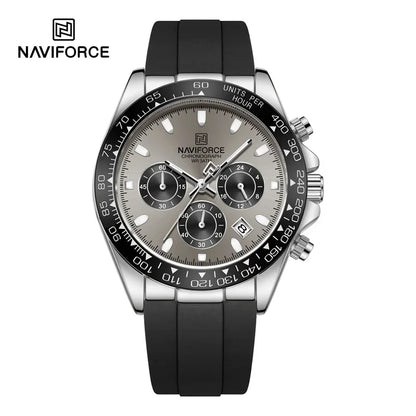 Montre-bracelet pour homme NAVIFORCE 2026 – Style luxe, tendance, décontracté et professionnel – Chronographe étanche avec bracelet en silicone – Idée cadeau