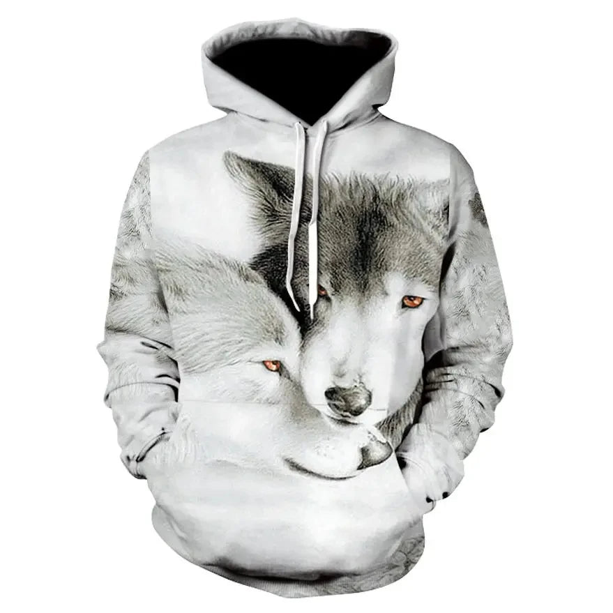 Sudadera de anime con cabeza de lobo feroz. Sudaderas con capucha impresas en 3D. Ropa de moda para hombre y mujer. Ropa infantil de Harajuku. Abrigo de hombre.
