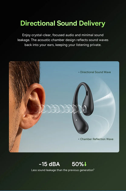 Baseus Eli Sport 2 avoimetyyppiset langattomat kuulokkeet, Bluetooth 6.0, OWS-kuulokkeet, korkean resoluution ääni LDAC-tuella, OWS-kuulokkeet, korvakoukulla varustetut urheilukuulokkeet