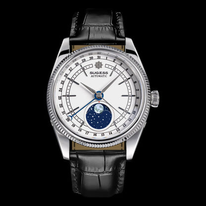 Sugess 40mm Men's Moonphase Automatic ST2108 Movement Sapphire Crystal Mechanical Wristwatch Waterproof Date 2024 New