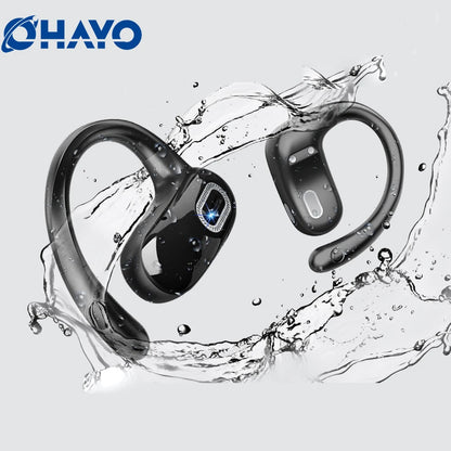 Écouteurs sans fil OHAYO Open Ear Bluetooth 5.4 pour le sport, autonomie de 40 heures, écouteurs intra-auriculaires avec microphone, résistance à la transpiration IPX6