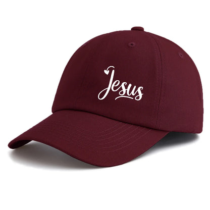 1pc JESUS Print Baseball Cap for Adults,Minimalist Retro Style Casual Soft Adjustable Dad Hat,Perfect As Gift