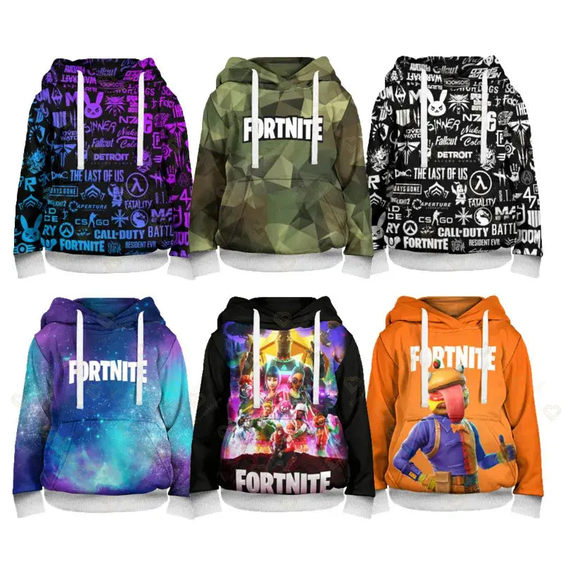 Fortnite Boys Cool Heroes Cosplay Hoodie Cartoon Sweatshirt Kid Clothes Spring Autumn Baby Coat Children Hooded Jacket
