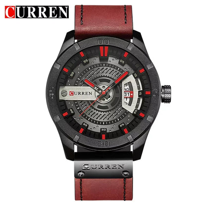 Luxe horlogemerk CURREN: militaire sporthorloges voor heren, quartzhorloge met datum, casual leren polshorloge voor heren, Relogio Masculino