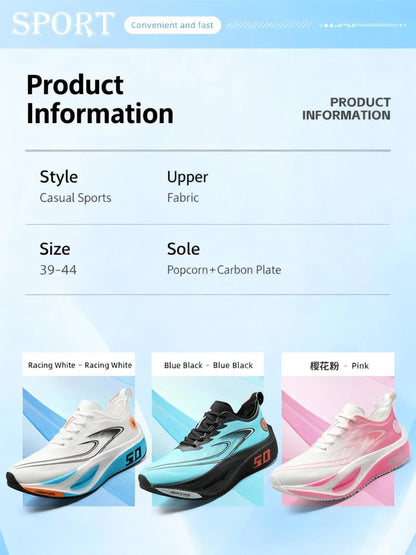 Unisex 2025 Full Carbon Plate Running Shoes, Professional Marathon Racing Lightweight Bounce Cushion Breathable Sports Sneakers