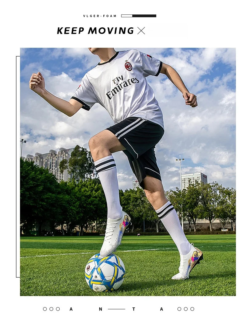Nuovi scarpini da calcio da uomo, tacchetti FG antiscivolo per allenamento, scarpe da calcio con tacchetti lunghi, da partita, ultraleggeri, per outdoor, dropshipping