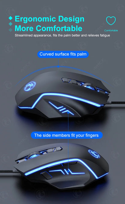 USB Wired Gaming Mouse, RGB Backlit Computer Mice, 8 Keys 7200 DPI High Precision Optical Mouse For Office Laptop Home Computer
