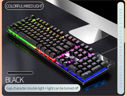 Wired USB Gaming Keyboard with Backlight, 104 Key Gamer Keyboard for Computer/Laptop/PC, Ergonomic Design, Office Gaming Accessory