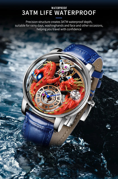 PINDU Design 2025 NEW Men Watch Diamond TourbillionTop Brand Luxury Astronomia Quartz Watch Men sapphire glass waterproof Watch