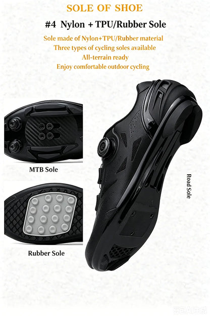 2026 New Men's Non - Slip Breathable Lock - Type Mountain Bike Cycling Shoes Durable Adjustable Outdoor Sports Footwear