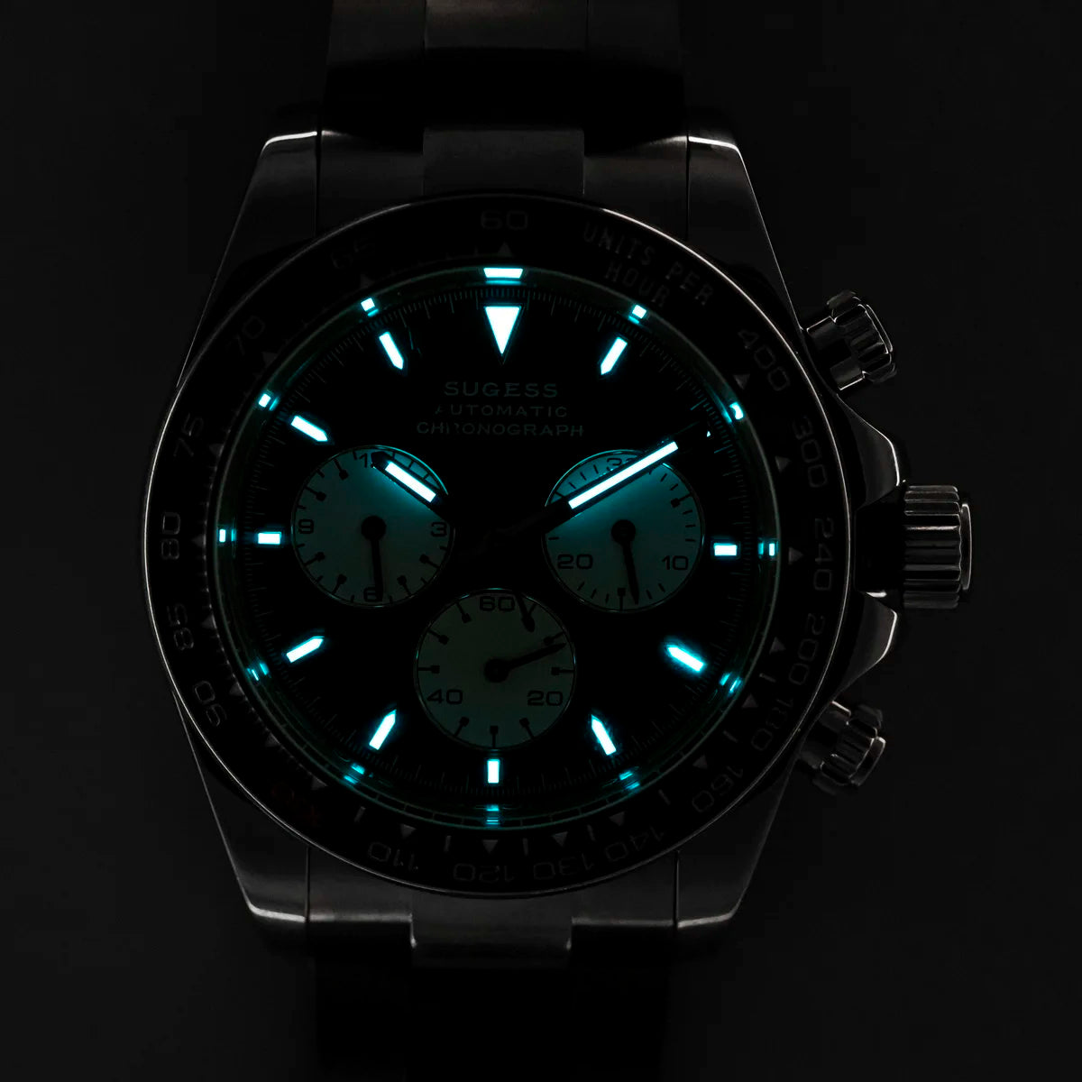 Sugess Diving Men's Watch Panda Automatic Mechanical Chronograph Peacock SL4801 Movement Wristwatch Waterproof Ceramic Bezel New