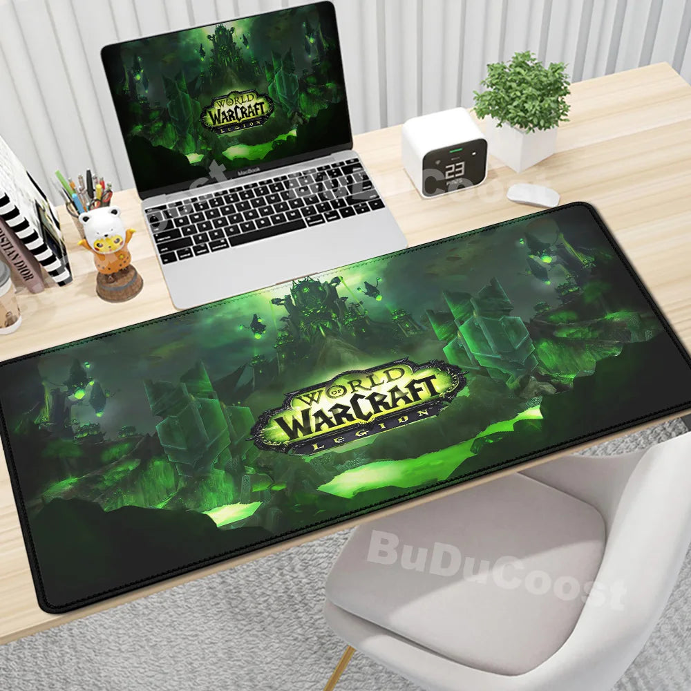 Anime World of Warcraft Podkładka na biurko Podkładka pod mysz do gier Akcesoria komputerowe XXL Podkładka z zapięciem na krawędzi Klawiatura Dywanik pod mysz dla graczy Podkładki biurowe