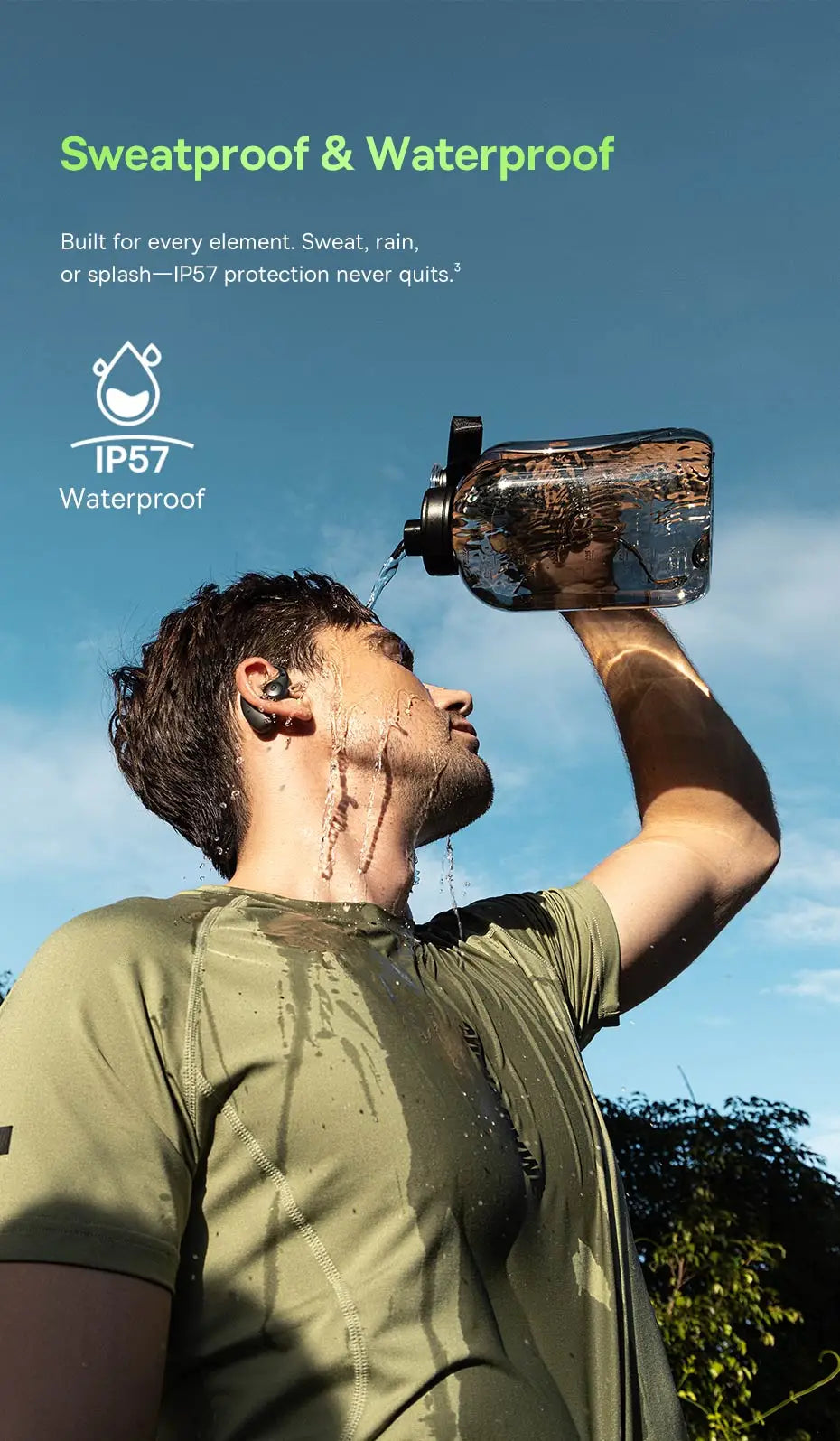 Baseus Eli Sport 2 avoimetyyppiset langattomat kuulokkeet, Bluetooth 6.0, OWS-kuulokkeet, korkean resoluution ääni LDAC-tuella, OWS-kuulokkeet, korvakoukulla varustetut urheilukuulokkeet